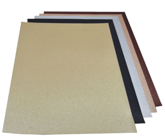 Glitterkarton - 5 Set  farbig sort CLASSIC