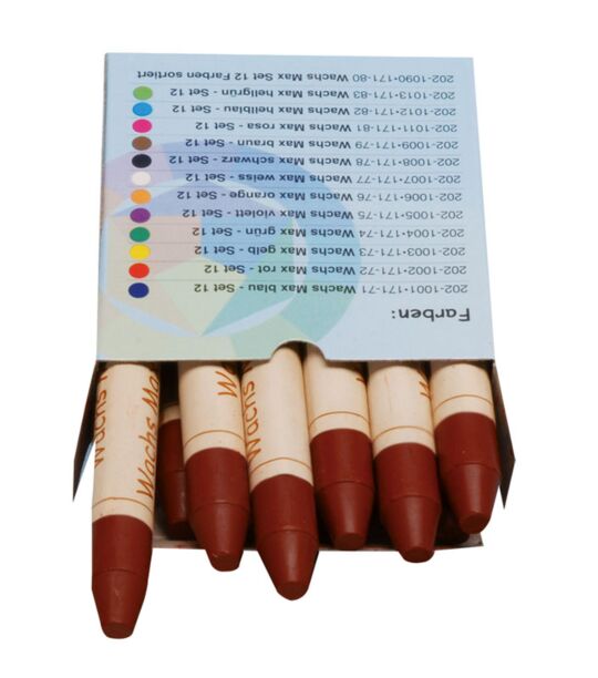 Wachs Max braun - 12er Set