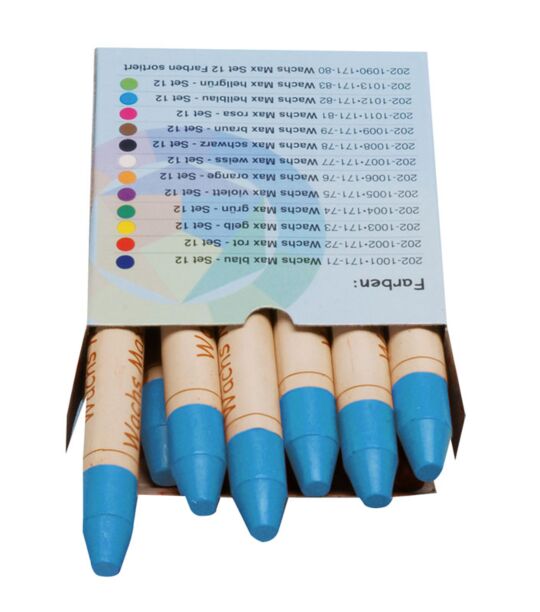 Wachs Max hellblau - 12er Set