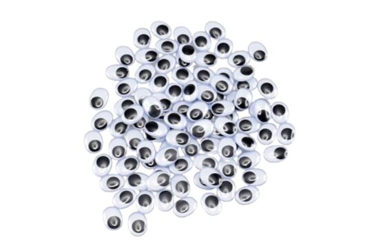 Wackelauge oval 20x15mm Set 100