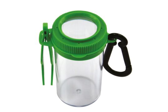 Lupendose mit Karabiner und Pinzette
