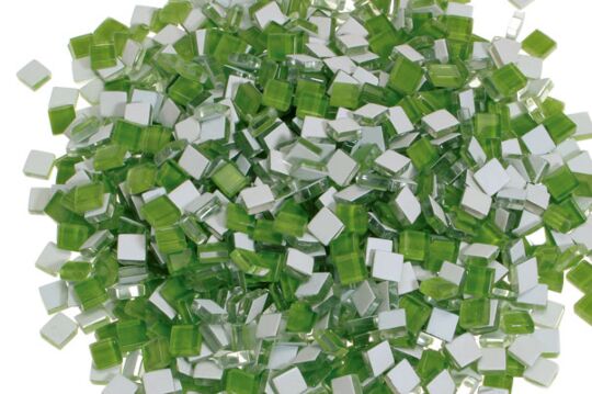 Glasmosaik 10 x 10 mm grün - 1kg