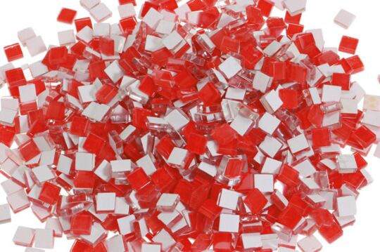 Glasmosaik 10 x 10 mm rot - 1kg