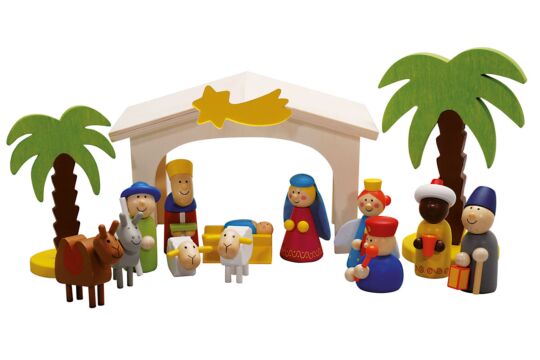 Weihnachtskrippe aus Holz